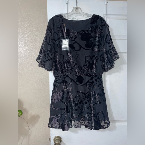 NWT Free People Manuka Burnout Velvet Mini Dress - Picture 4 of 8